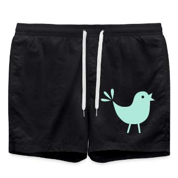 Kleiner Vogel mint türkis - Badeshorts - Schwarz - Vorne - AI Model Male 185 light (185cm)