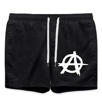 Anarchie Symbol im Kreis - Badeshorts - Schwarz - Vorne - AI Model Male 185 light (185cm)