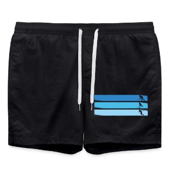 Floorball Unihockey Spiel Design Floorball Spieler - Badeshorts - Schwarz - Vorne - AI Model Male 185 light (185cm)