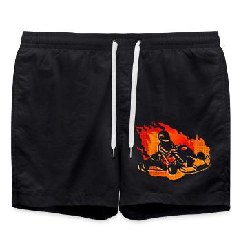 Go Kart Gokart Kartfahrer Kinder Go-Kart - Badeshorts - Schwarz - Vorne - AI Model Male 185 light (185cm)