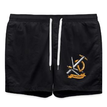 Kreativer Bauzeichner Baustelle - Badeshorts - Schwarz - Vorne - AI Model Male 185 light (185cm)