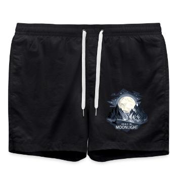 Under The Moonlight - Swim Trunks - black - Front - AI Model Male 185 light (185cm)