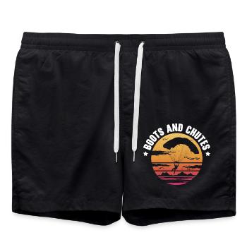 Fallschirmjäger Fallschirmspringen Fallschirmsprin - Badeshorts - Schwarz - Vorne - AI Model Male 185 light (185cm)