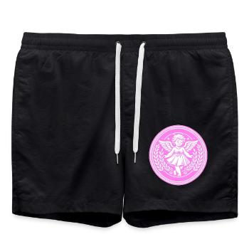 Guardian Angel Logo - Swim Trunks - black - Front - AI Model Male 185 light (185cm)