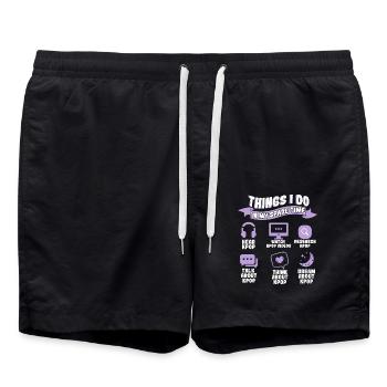 K-Pop Den Ganzen Tag Kpop Love - Badeshorts - Schwarz - Vorne - AI Model Male 185 light (185cm)