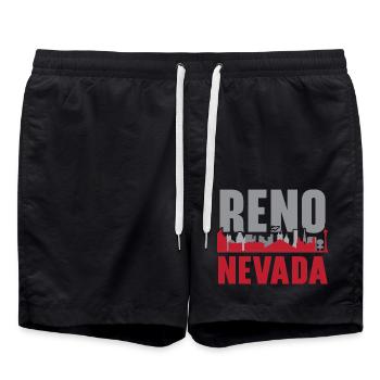 Reno Nevada USA Staat Amerika Reisen Nevadan - Badeshorts - Schwarz - Vorne - AI Model Male 185 light (185cm)