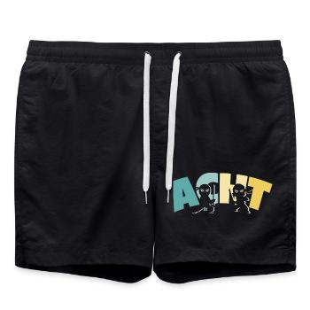 Ninja 8 Jahre Junge 8. Geburtstag - Badeshorts - Schwarz - Vorne - AI Model Male 185 light (185cm)