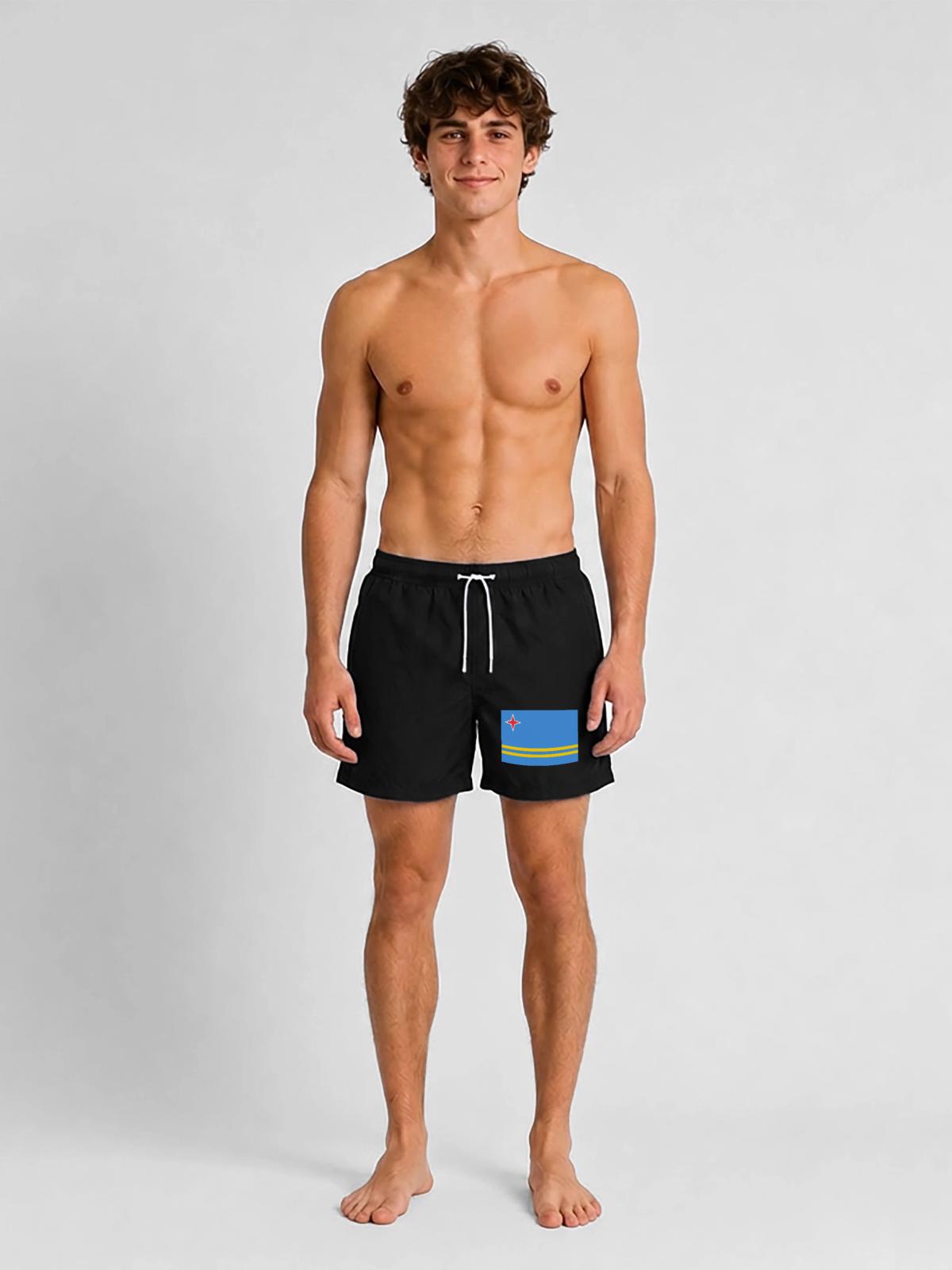 Aruba - Badeshorts - Schwarz - Vorne - AI Model Male 185 light (185cm)