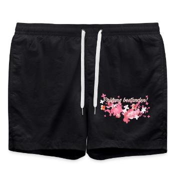 Prüfung bestanden! - Badeshorts - Schwarz - Vorne - AI Model Male 185 light (185cm)