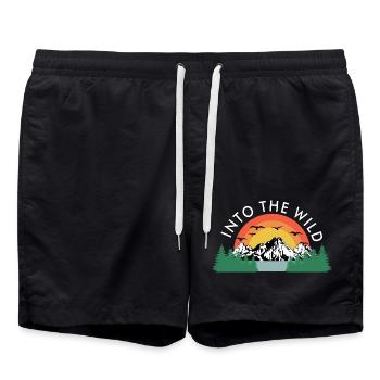 Into the wild climbers hiking hike - Swim Trunks - black - Front - AI Model Male 185 light (185cm)