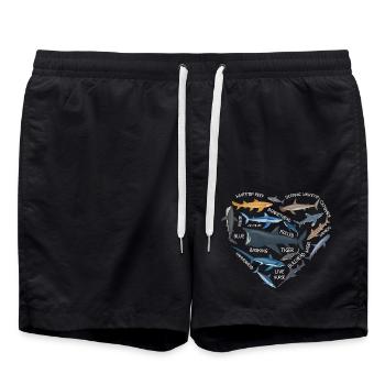 Hai-Liebhaber Meeresbiologie Meerestier Unterwasse - Badeshorts - Schwarz - Vorne - AI Model Male 185 light (185cm)