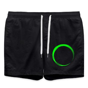 Kreis Symbol Form - Badeshorts - Schwarz - Vorne - AI Model Male 185 light (185cm)