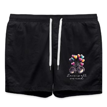Songtexte Musikliebhaber Songwriter Musikfestival - Badeshorts - Schwarz - Vorne - AI Model Male 185 light (185cm)