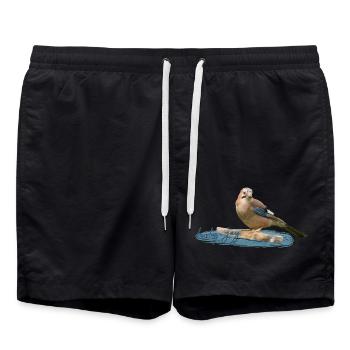Eichelhäher - Badeshorts - Schwarz - Vorne - AI Model Male 185 light (185cm)