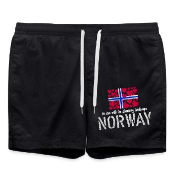 Norway norge - Badeshorts - Schwarz - Vorne - AI Model Male 185 light (185cm)