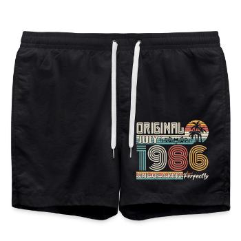 Juli 1986 Geburtstag Juli 1986 Geschenk - Badeshorts - Schwarz - Vorne - AI Model Male 185 light (185cm)