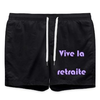 RUHESTAND. RUHESTAND. PENSIONIERT. RUHESTAND - Badeshorts - Schwarz - Vorne - AI Model Male 185 light (185cm)