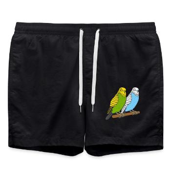 Wellensittiche - Badeshorts - Schwarz - Vorne - AI Model Male 185 light (185cm)