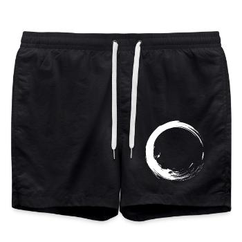 Kreis Design variante 1 - Badeshorts - Schwarz - Vorne - AI Model Male 185 light (185cm)