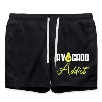 Avocado-Süchtiger Avocado-Liebhaber Guac Guacamole - Badeshorts - Schwarz - Vorne - AI Model Male 185 light (185cm)
