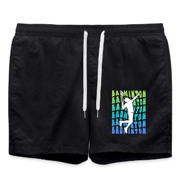 Badmintonspieler Badminton Federball Kinder - Badeshorts - Schwarz - Vorne - AI Model Male 185 light (185cm)