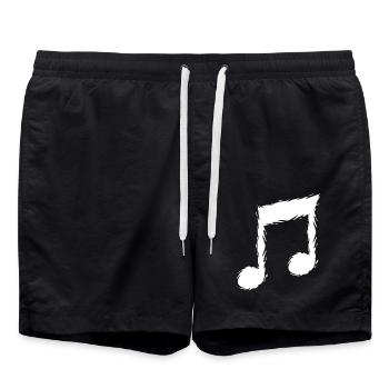 Musiknote Musik Design Sänger - Badeshorts - Schwarz - Vorne - AI Model Male 185 light (185cm)