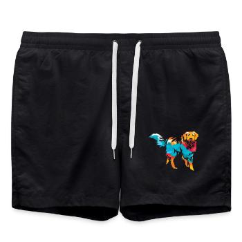 Treuherziger Hovawart Bauernhofwächter - Badeshorts - Schwarz - Vorne - AI Model Male 185 light (185cm)