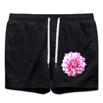 Blume rosa pinke Blume Blumen pink rosa Blumen - Badeshorts - Schwarz - Vorne - AI Model Male 185 light (185cm)