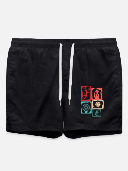 Basketballspieler Basketball Kinder Basketballer - Badeshorts - Schwarz