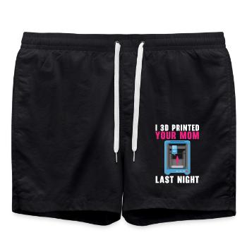 Ich habe gestern Abend deine Mutter 3D-gedruckt Ma - Badeshorts - Schwarz - Vorne - AI Model Male 185 light (185cm)