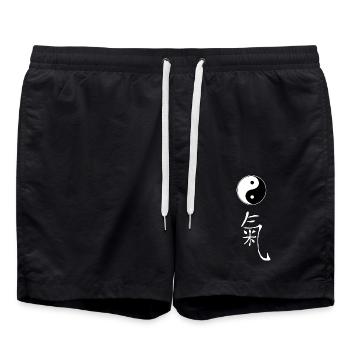 yin yang qi - Badeshorts - Schwarz - Vorne - AI Model Male 185 light (185cm)