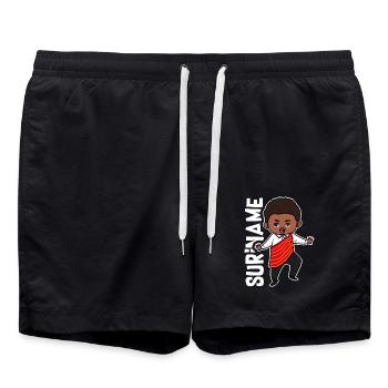 Lebensfroher Surinamer Regenwald - Badeshorts - Schwarz - Vorne - AI Model Male 185 light (185cm)