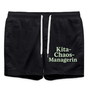 Kita Chaos Managerin (salbeigrün) - Badeshorts - Schwarz - Vorne - AI Model Male 185 light (185cm)