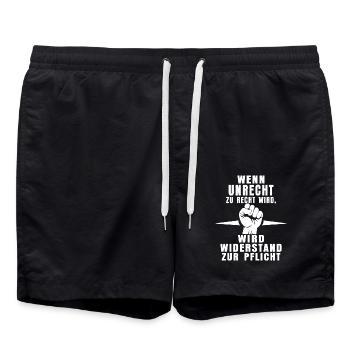 Devoir de rébellion - Short de bain - noir - Devant - AI Model Male 185 light (185cm)