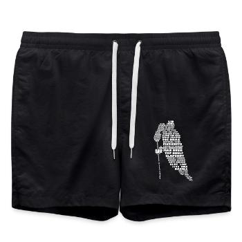 Langue de hockey (Blanc) - Short de bain - noir - Devant - AI Model Male 185 light (185cm)