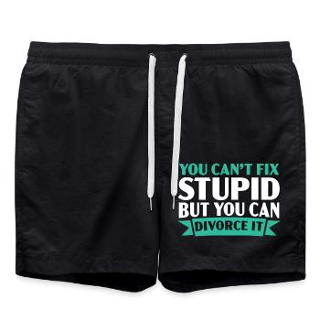 Dummheit kann man nicht heilen, aber man kann sich - Badeshorts - Schwarz - Vorne - AI Model Male 185 light (185cm)