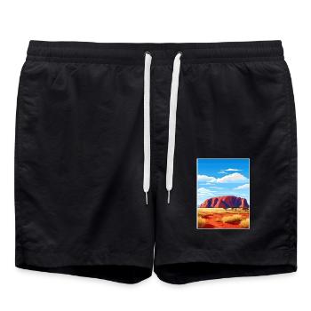 Uluru Kata Tjuta Nationalpark Australien Souvenir - Badeshorts - Schwarz - Vorne - AI Model Male 185 light (185cm)