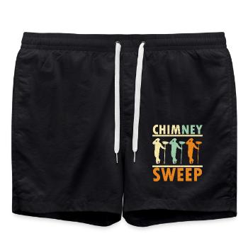 Schornsteinfeger Beruf Karriere Schornsteinflüster - Badeshorts - Schwarz - Vorne - AI Model Male 185 light (185cm)
