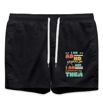 Ich bin ein ADHS-Krieger und ich überlebe sie - Badeshorts - Schwarz - Vorne - AI Model Male 185 light (185cm)