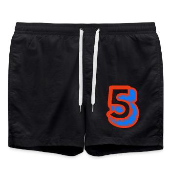 5. 5 JAHRE. 5-JÄHRIGES JUBILÄUM. 5-JÄHRIGES JUBILÄUM. 5 - Badeshorts - Schwarz - Vorne - AI Model Male 185 light (185cm)