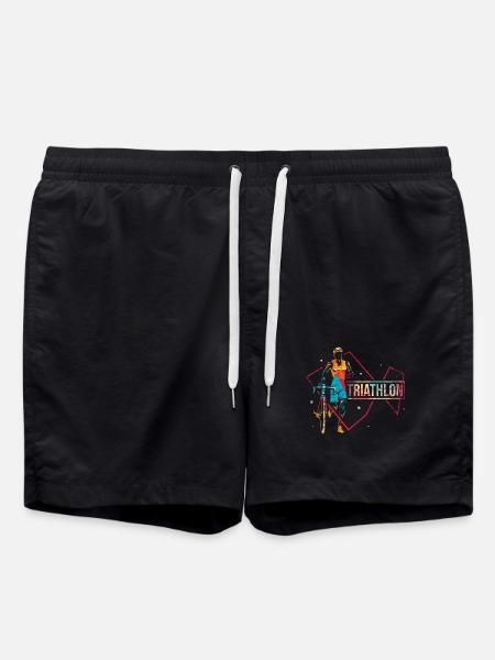 Eiserner Triathlet Zieleinlauf - Badeshorts - Schwarz