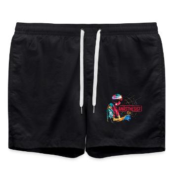 Ruhiger Anästhesist Operationssaal - Badeshorts - Schwarz - Vorne - AI Model Male 185 light (185cm)