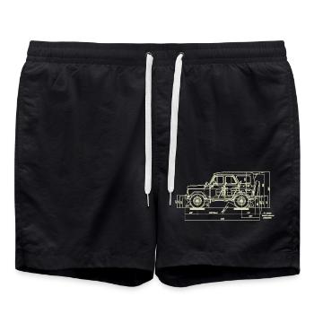 uaz_beige - Badeshorts - Schwarz - Vorne - AI Model Male 185 light (185cm)