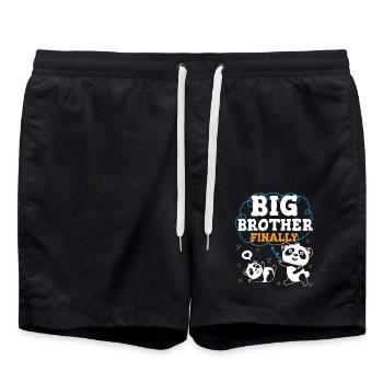 Endlich Großer Bruder Big Bro - Badeshorts - Schwarz - Vorne - AI Model Male 185 light (185cm)