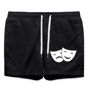 Theatermasken Kontrast Duo - Badeshorts - Schwarz - Vorne - AI Model Male 185 light (185cm)