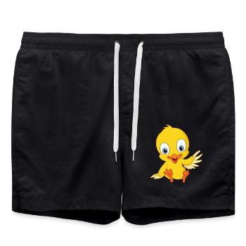 Cute chick - Swim Trunks - black - Front - AI Model Male 185 light (185cm)