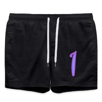 1. 1 AN. 1er ANNIVERSAIRE. ANNIVERSAIRE 1 AN - Short de bain - noir - Devant - AI Model Male 185 light (185cm)