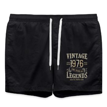 1976 Né en 1976 Vintage 50 Ans Anniversaire - Short de bain - noir - Devant - AI Model Male 185 light (185cm)