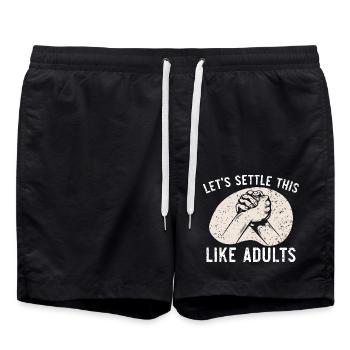 Lass uns das wie Erwachsene regeln Armdrücken - Badeshorts - Schwarz - Vorne - AI Model Male 185 light (185cm)