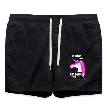 pink unicorn cute cheeky - Badeshorts - Schwarz - Vorne - AI Model Male 185 light (185cm)
